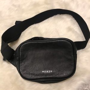❌SOLD❌ Black Leather STATE Fanny Pack